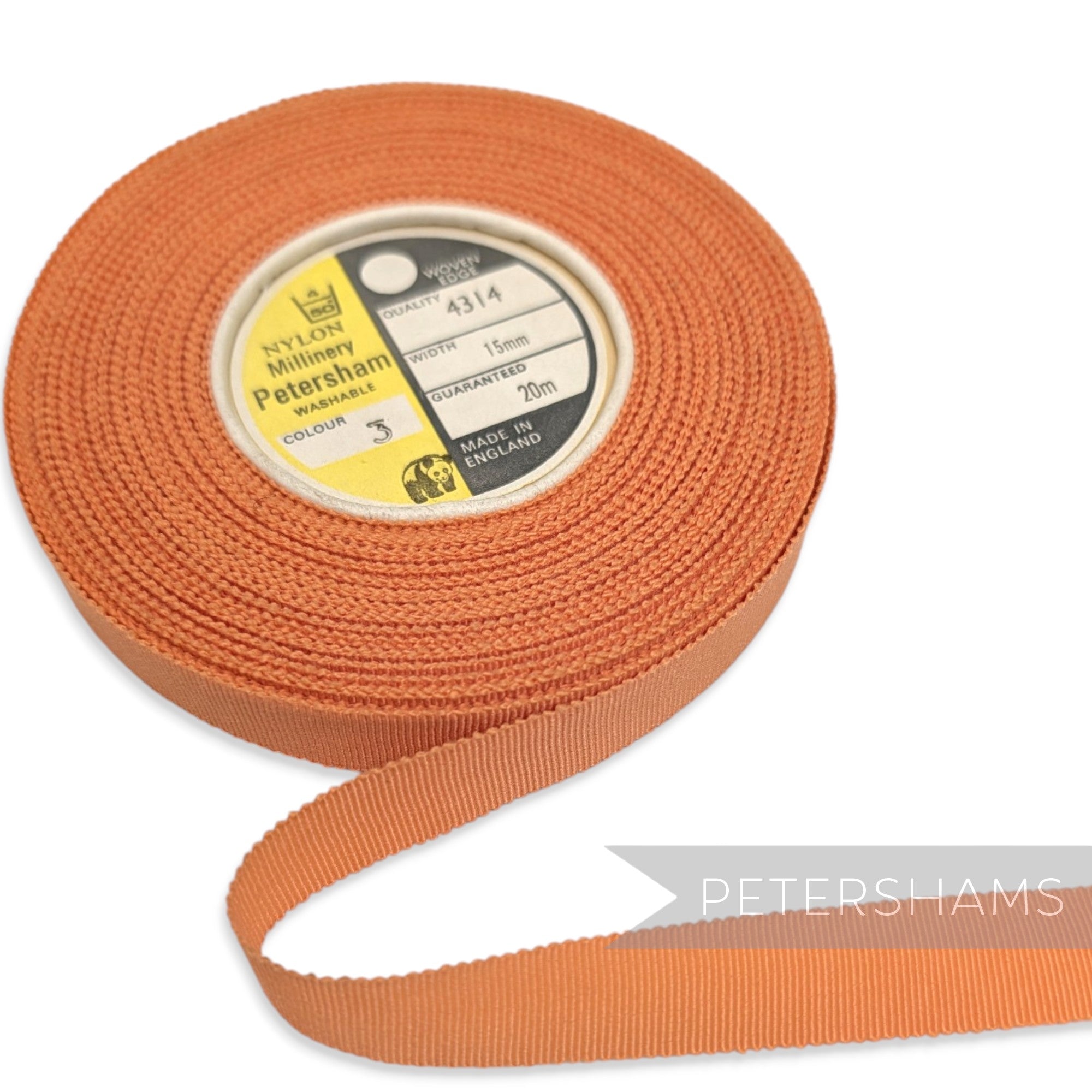 *Sale* Imperfect Full Roll 20m Vintage Berisfords Petersham Ribbon - 15mm