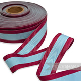 *Sale* 30mm Cerise & Light Turquoise Stripe Moire Grosgrain - 50m Roll