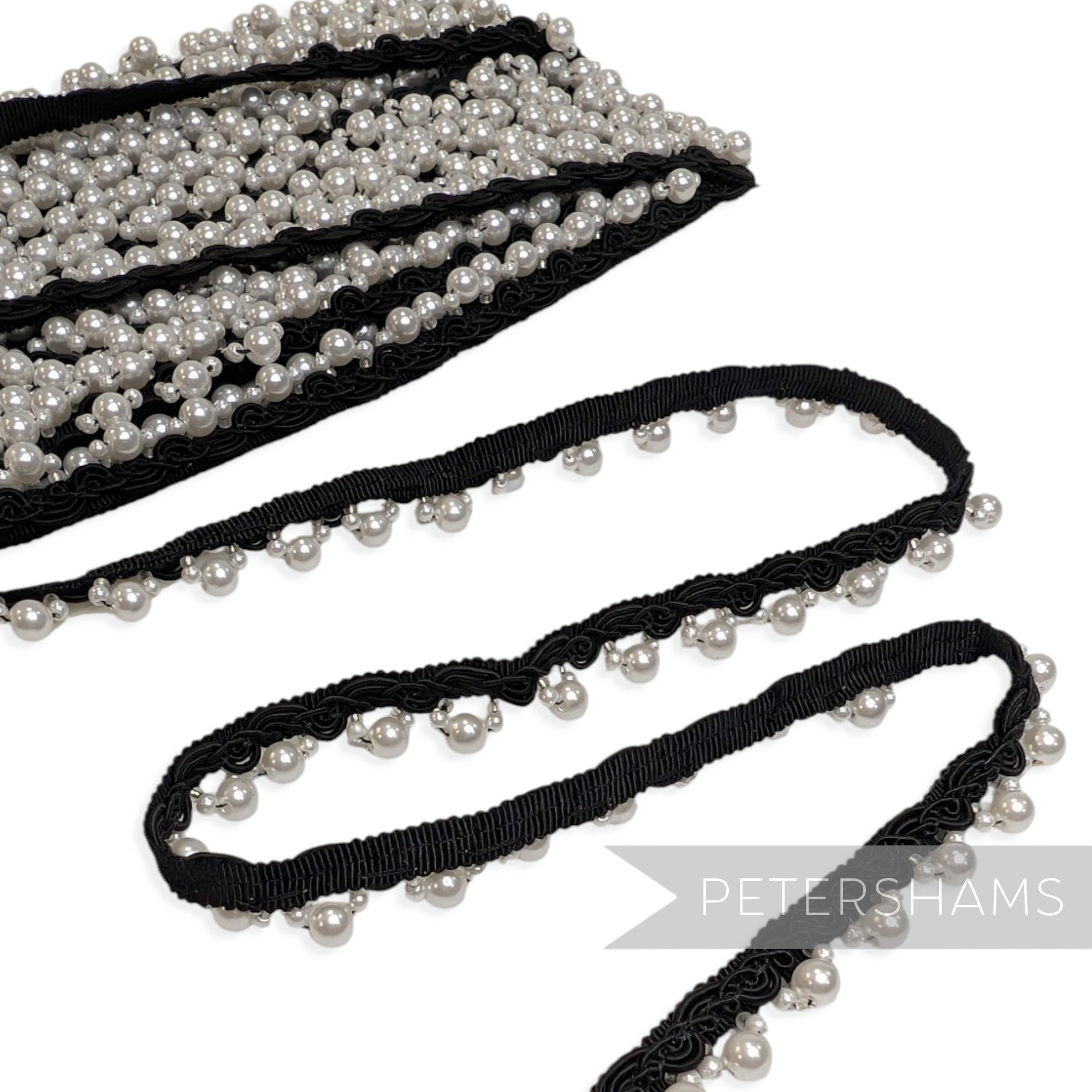 *Sale* WHOLE CARD Pearl and Bead Adorned Silky Braid - 10m