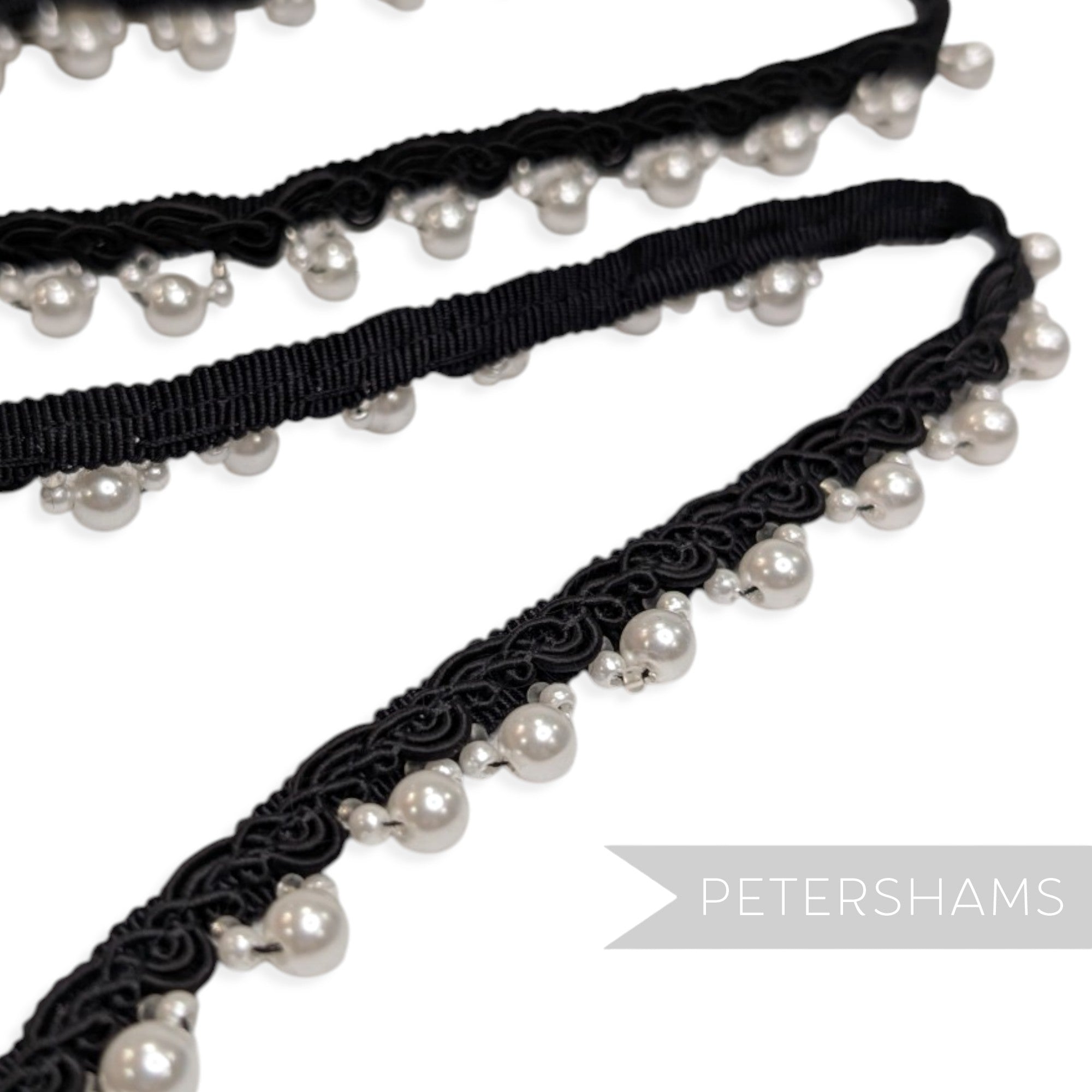 *Sale* WHOLE CARD Pearl and Bead Adorned Silky Braid - 10m