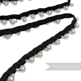 *Sale* WHOLE CARD Pearl and Bead Adorned Silky Braid - 10m