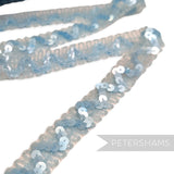 *Sale* Sheer Blue Lurex & Sequin Wavy Spangle Trim - Approx. 50m