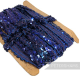 *Sale* Whole Roll Vintage Blue Elasticated Sequin Trim 30mm Wide