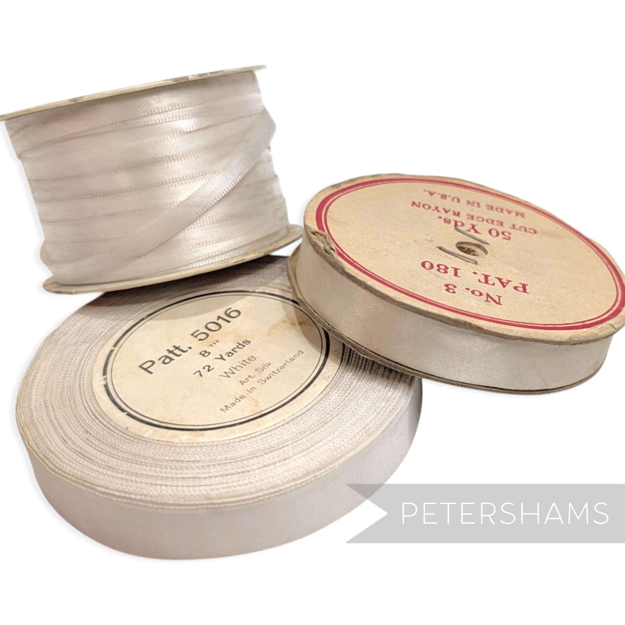*Sale* GRUBBY Various White Satin Ribbons Reels - 100m+