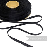 *Sale* WHOLE ROLL 7mm Black Satin Ribbon - Approx. 100m