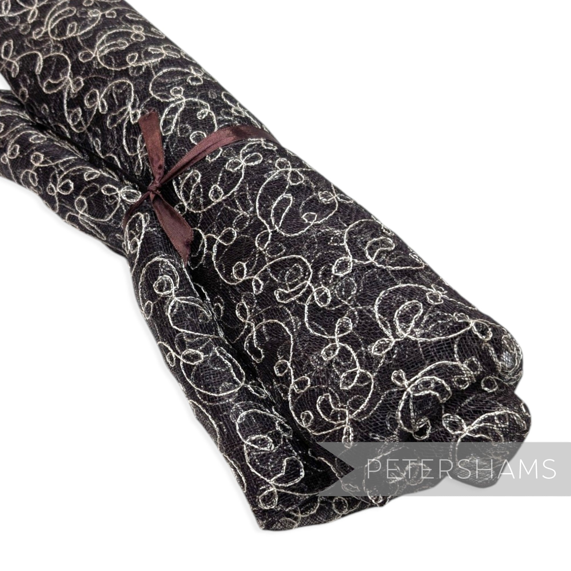 *Sale* BULK Chain Stitched Swirl Pattern Sinamay Fabric - Approx. 5m