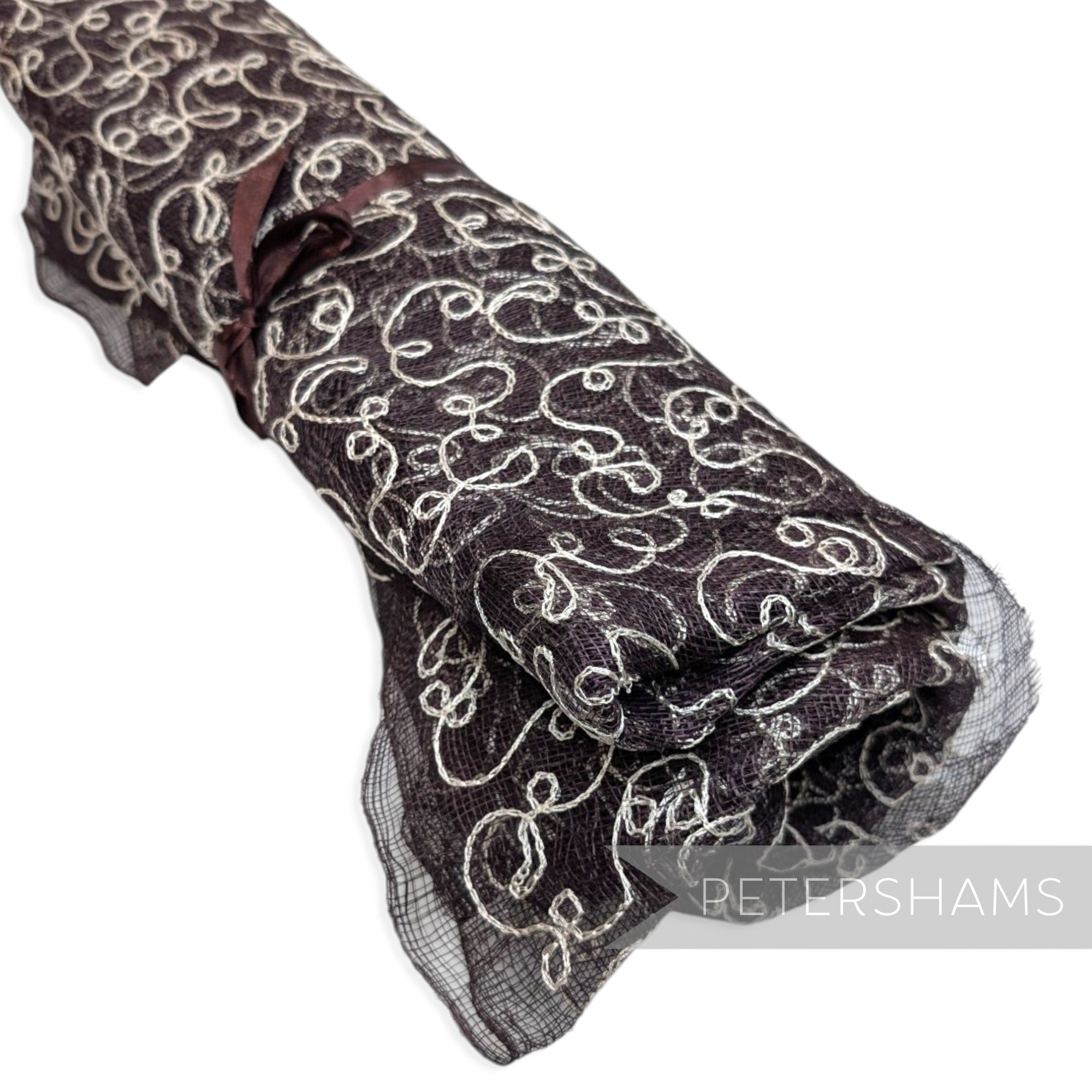 *Sale* BULK Chain Stitched Swirl Pattern Sinamay Fabric - Approx. 5m