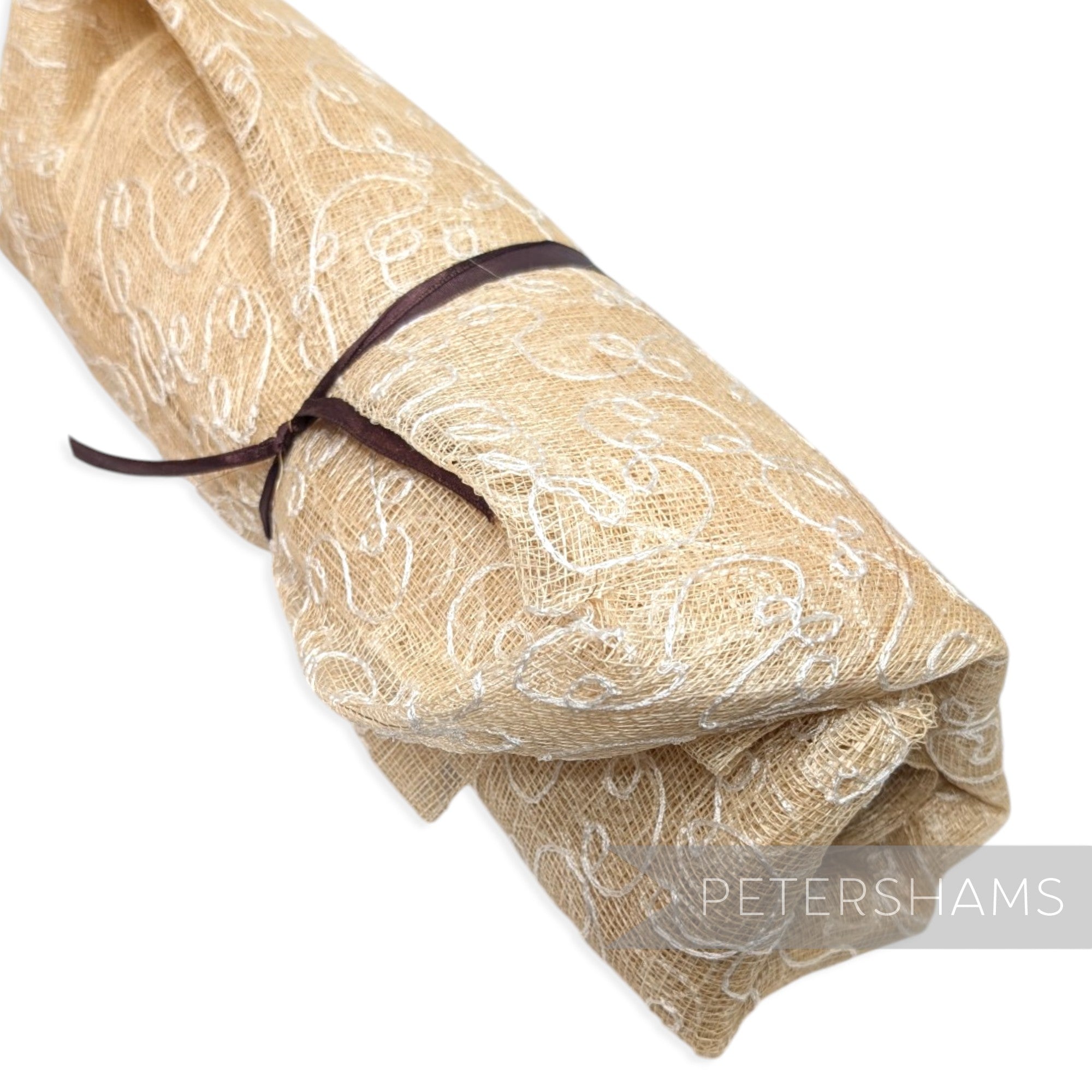 *Sale* BULK Chain Stitched Swirl Pattern Sinamay Fabric - Approx. 5m