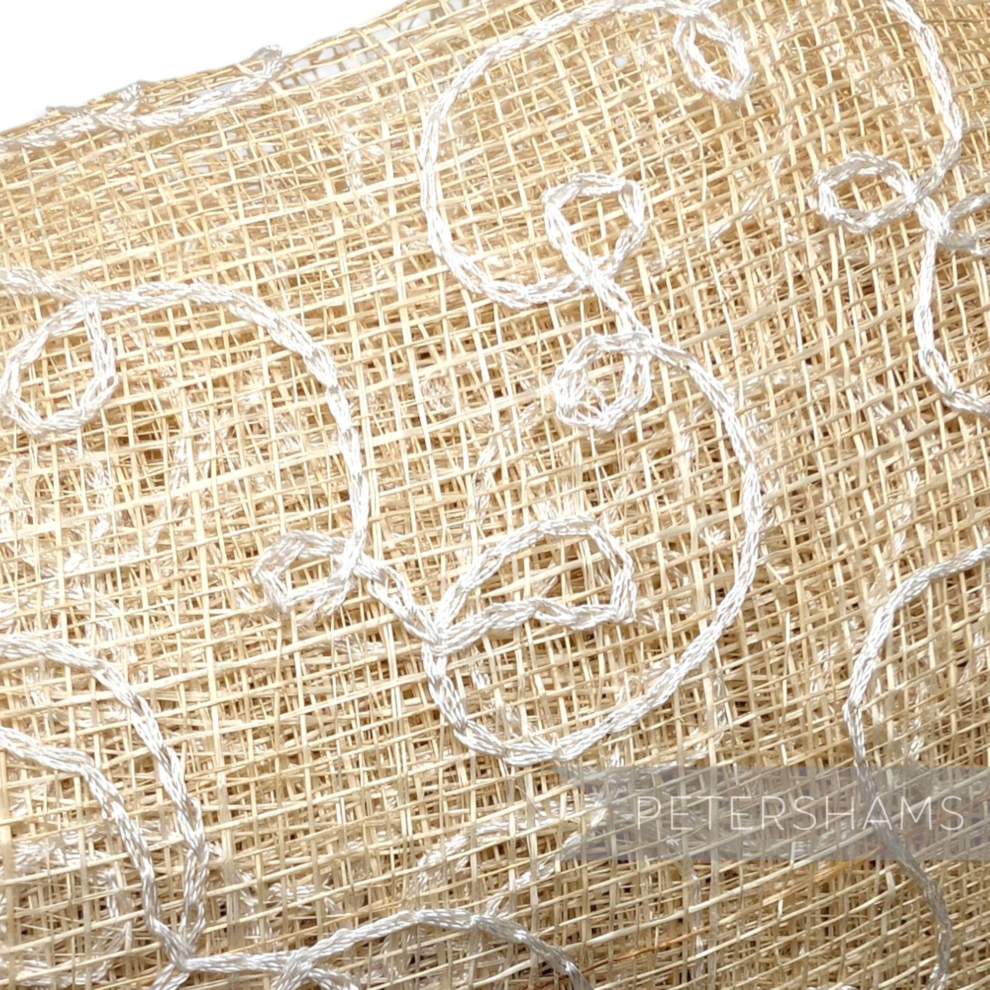 *Sale* BULK Chain Stitched Swirl Pattern Sinamay Fabric - Approx. 5m