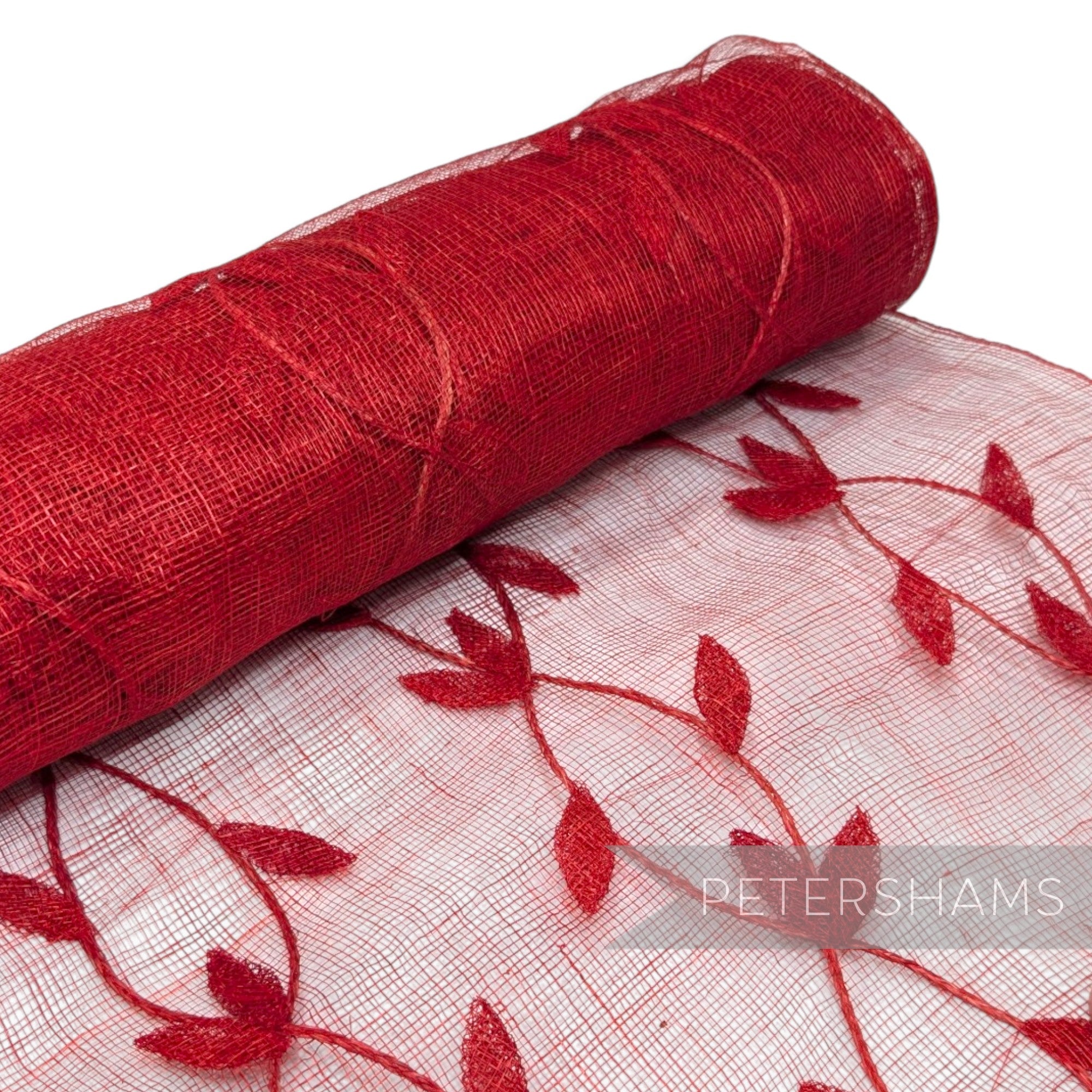 *Sale* WHOLE ROLL 45cm Applique Leaf Sinamay Fabric - 8.5m