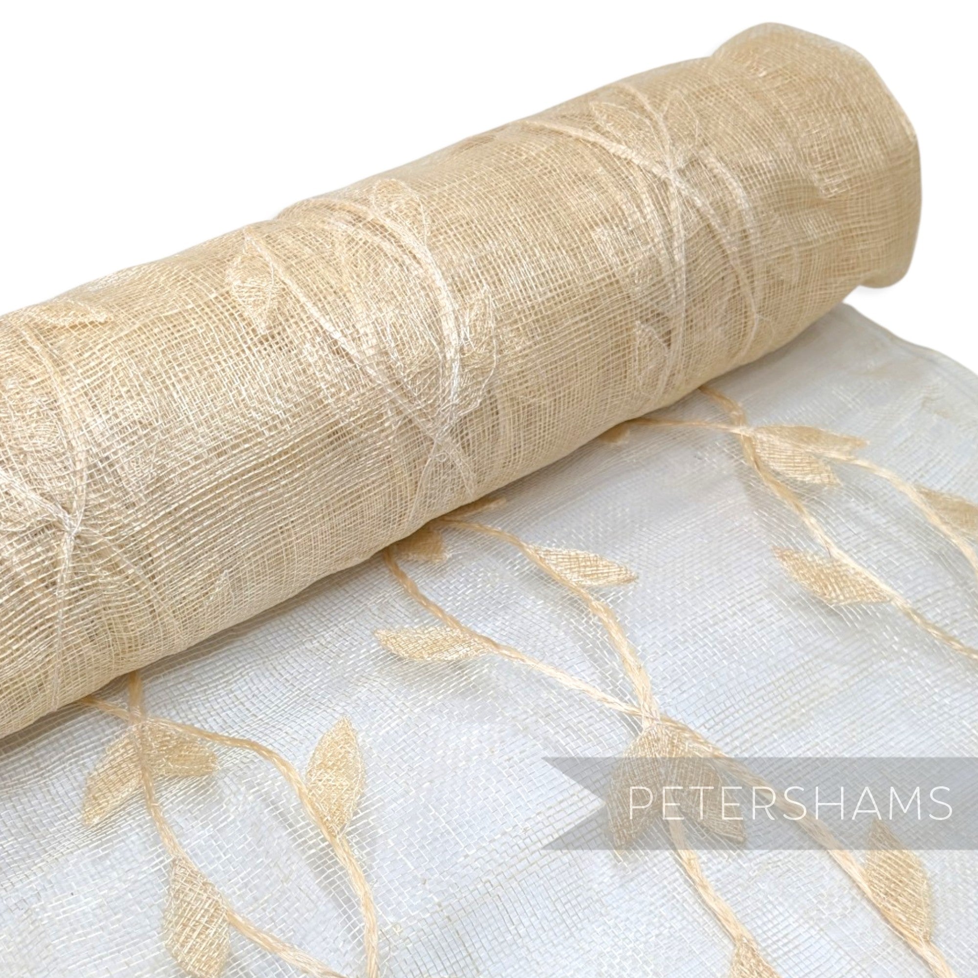 *Sale* WHOLE ROLL 45cm Applique Leaf Sinamay Fabric - 8.5m