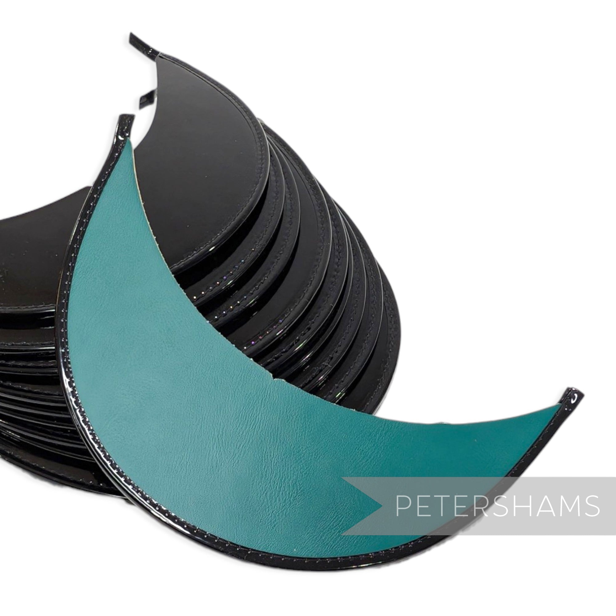 *Sale* BULK 10 Pack Black Patent Leather Cap Peaks