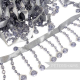 *Sale* ONE-OFF Grey Long Beaded Fringe Trim - 2.9m