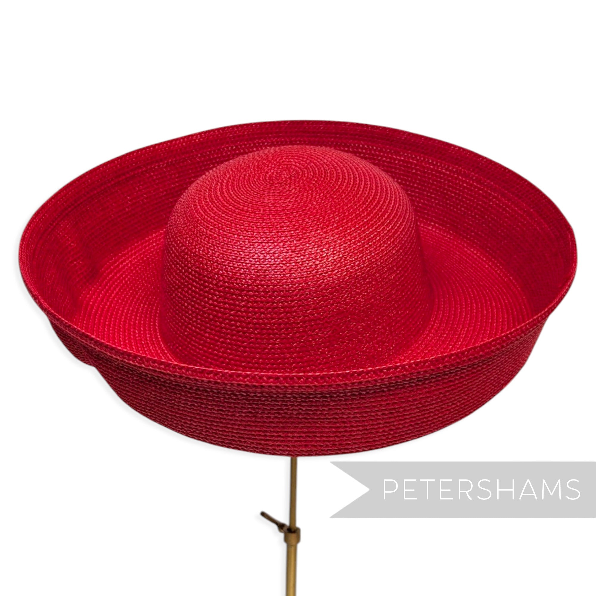*Sale* Red Large Brimmed Polybraid Sailor Hat Form
