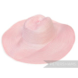 *Sale* LARGE White & Pink Striped Polybraid Capeline - 12"