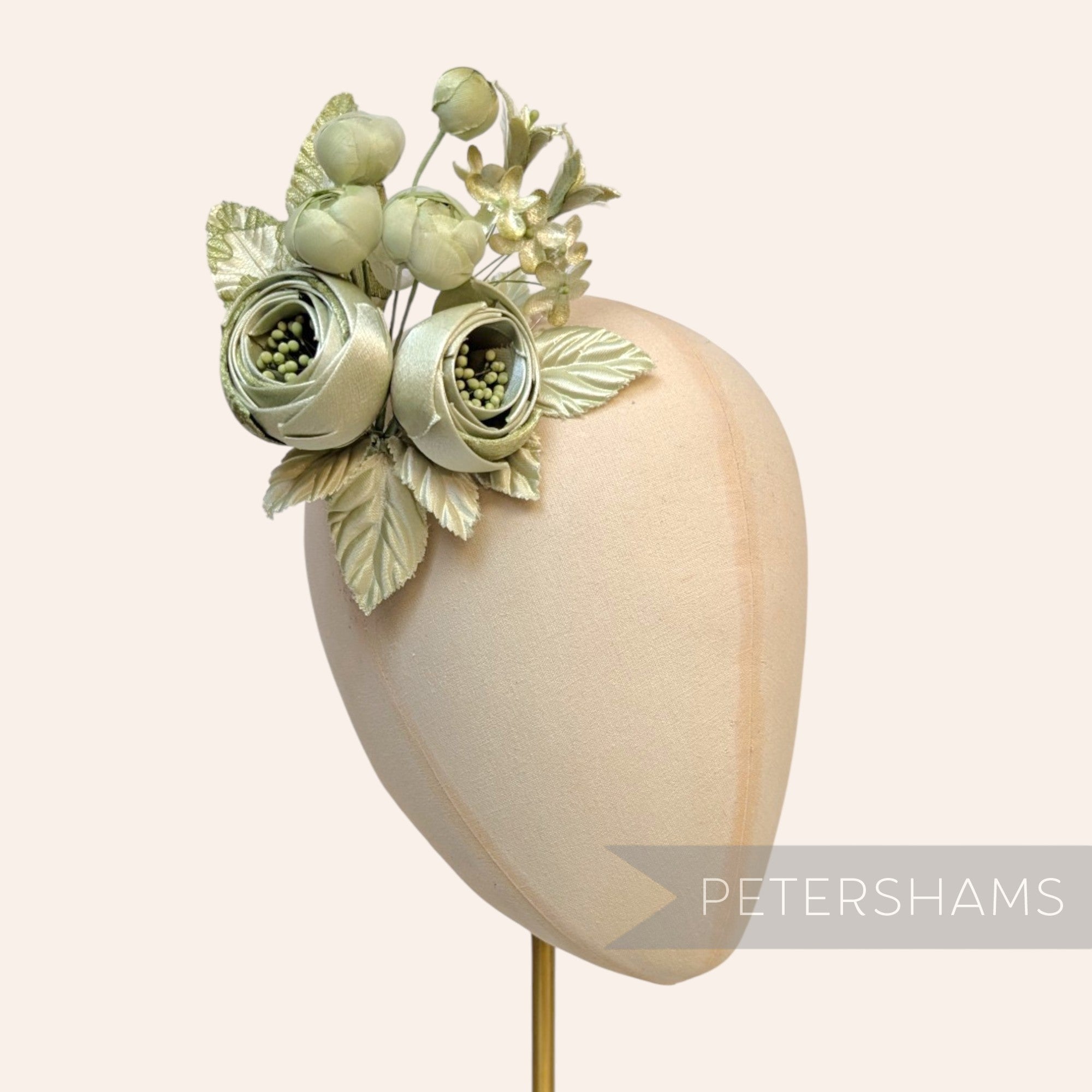 'Felicity' Satin, Velvet & Organza Ranunculus Flower Hat Mount