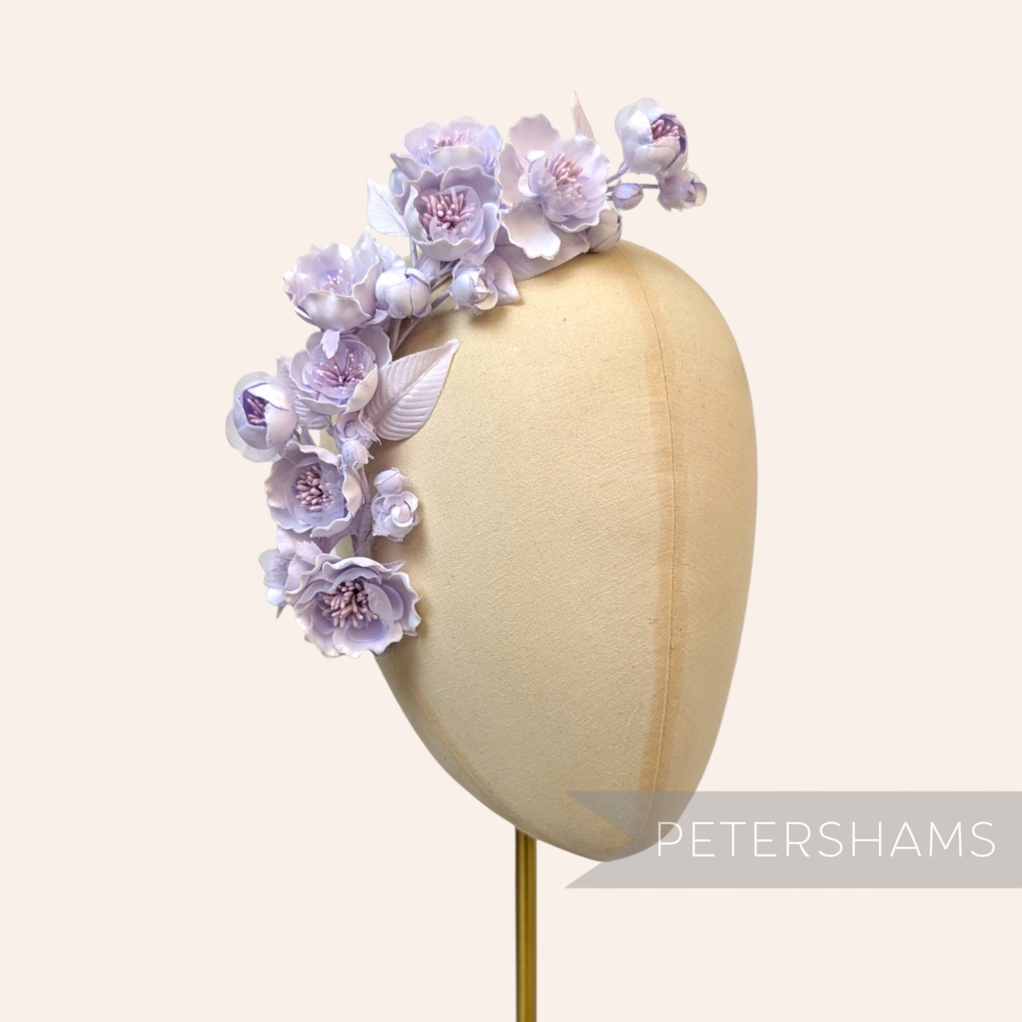 'Ella' Silk & Organza Wired Flower Branch Millinery Hat Mount