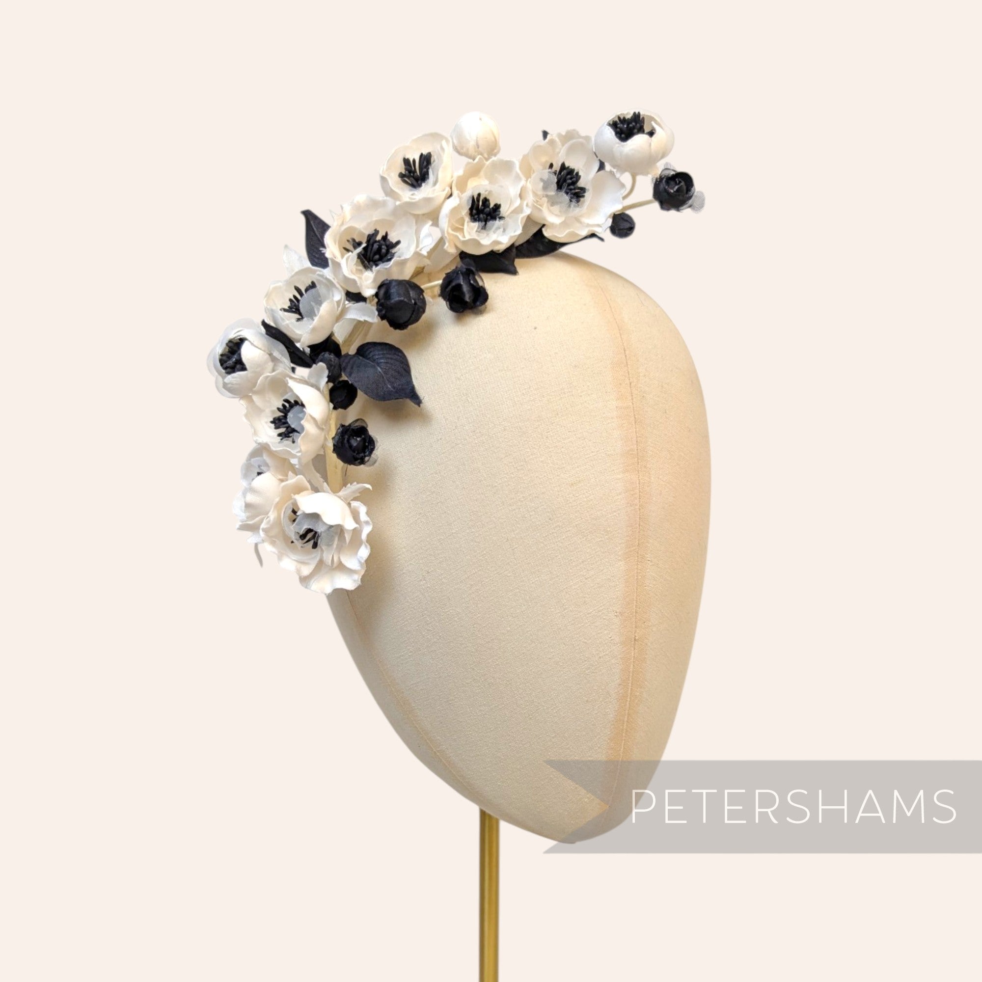 'Ella' Silk & Organza Wired Flower Branch Millinery Hat Mount