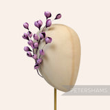 'Tulisa' Silk Flower Bud Wired Branch Millinery Hat Mount