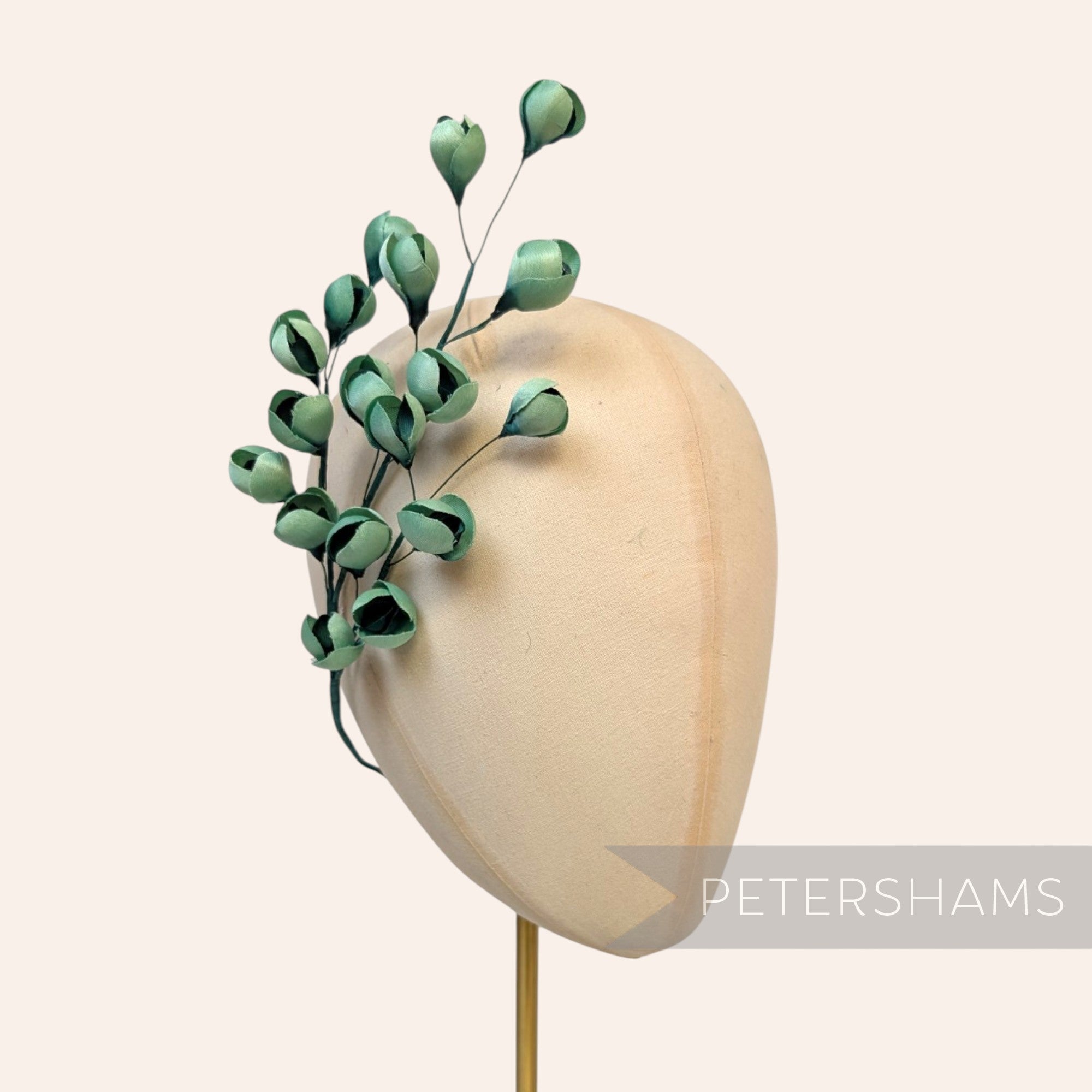 'Tulisa' Silk Flower Bud Wired Branch Millinery Hat Mount