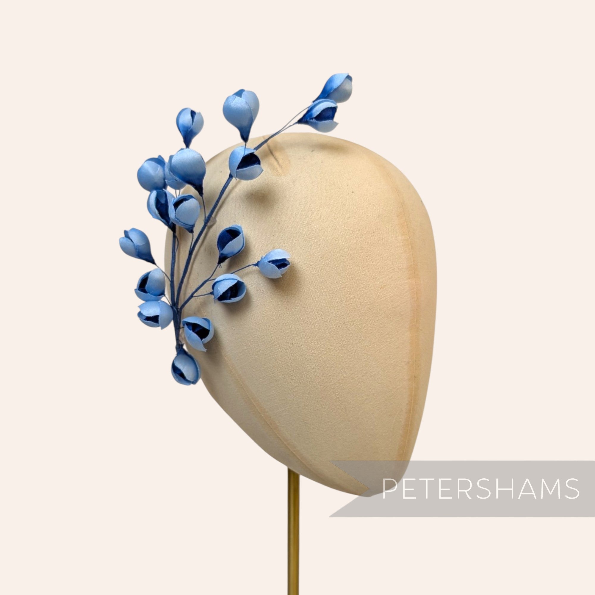 'Tulisa' Silk Flower Bud Wired Branch Millinery Hat Mount