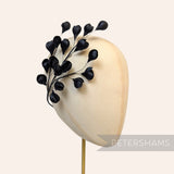 'Tulisa' Silk Flower Bud Wired Branch Millinery Hat Mount