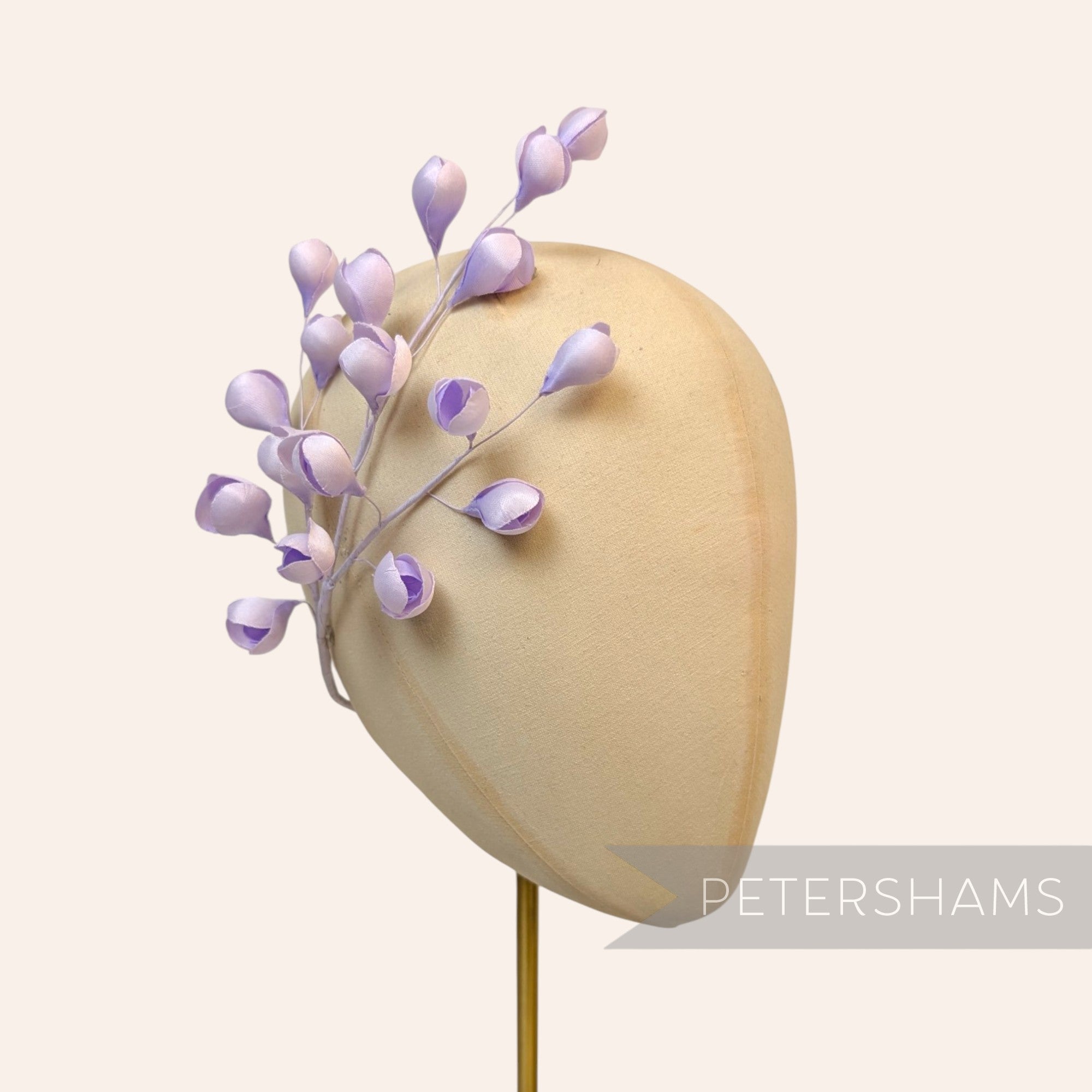'Tulisa' Silk Flower Bud Wired Branch Millinery Hat Mount