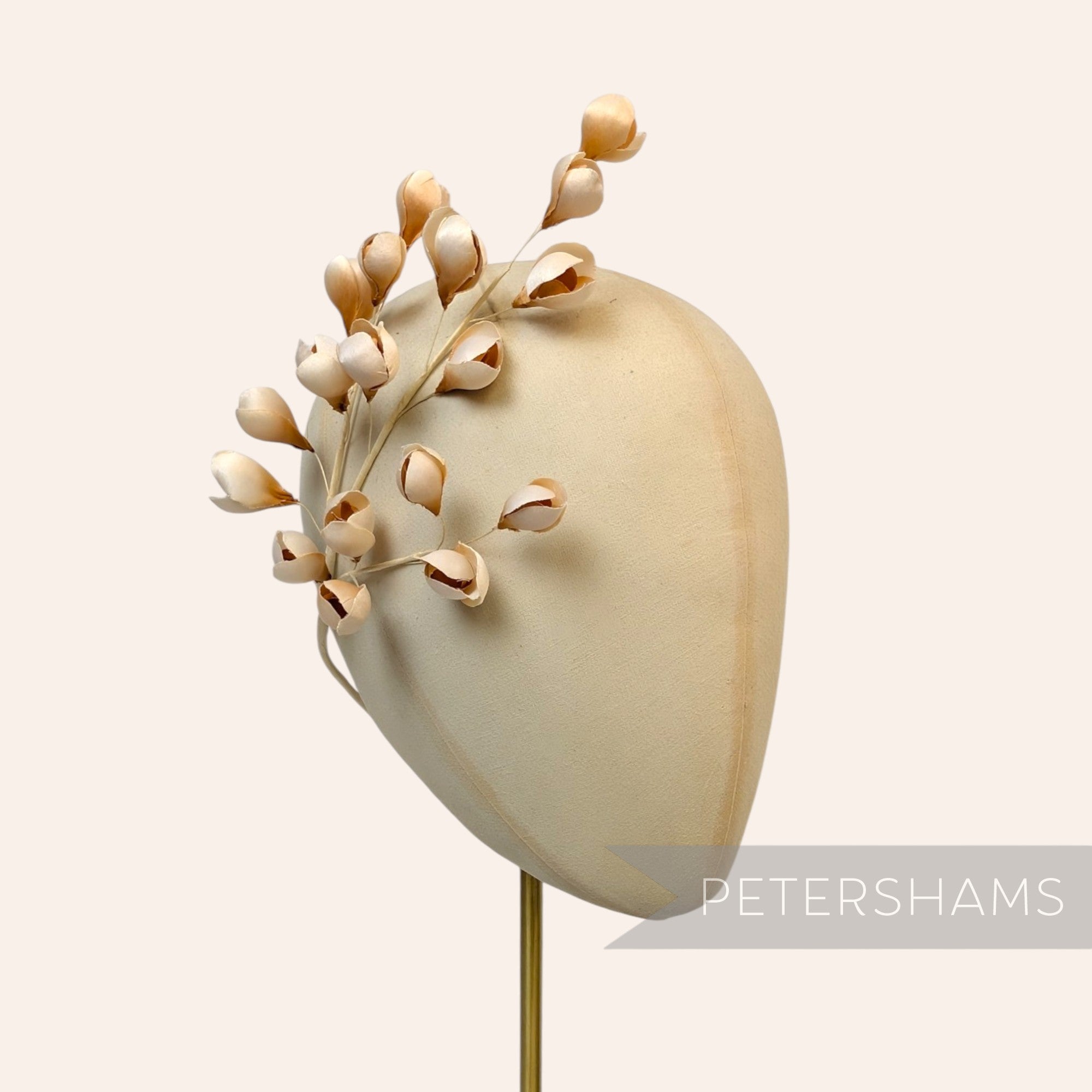 'Tulisa' Silk Flower Bud Wired Branch Millinery Hat Mount