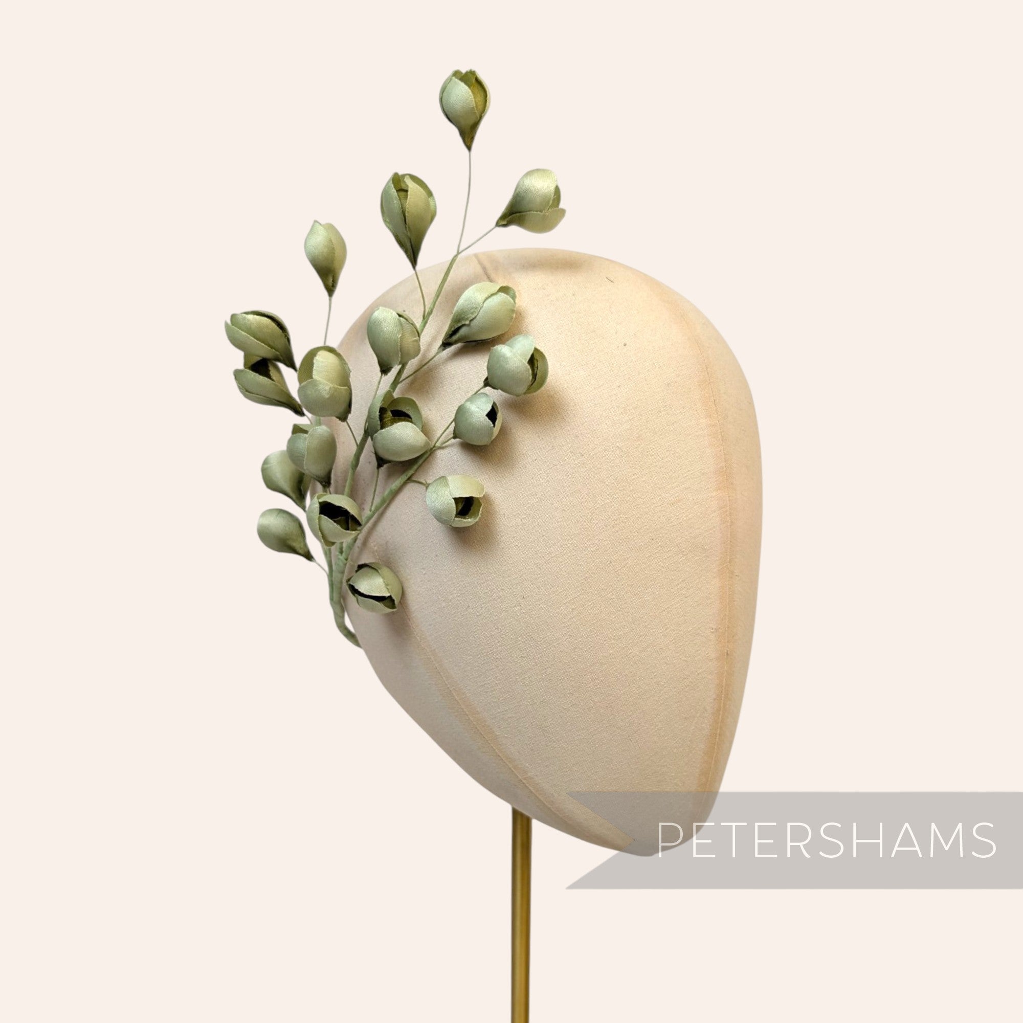 'Tulisa' Silk Flower Bud Wired Branch Millinery Hat Mount