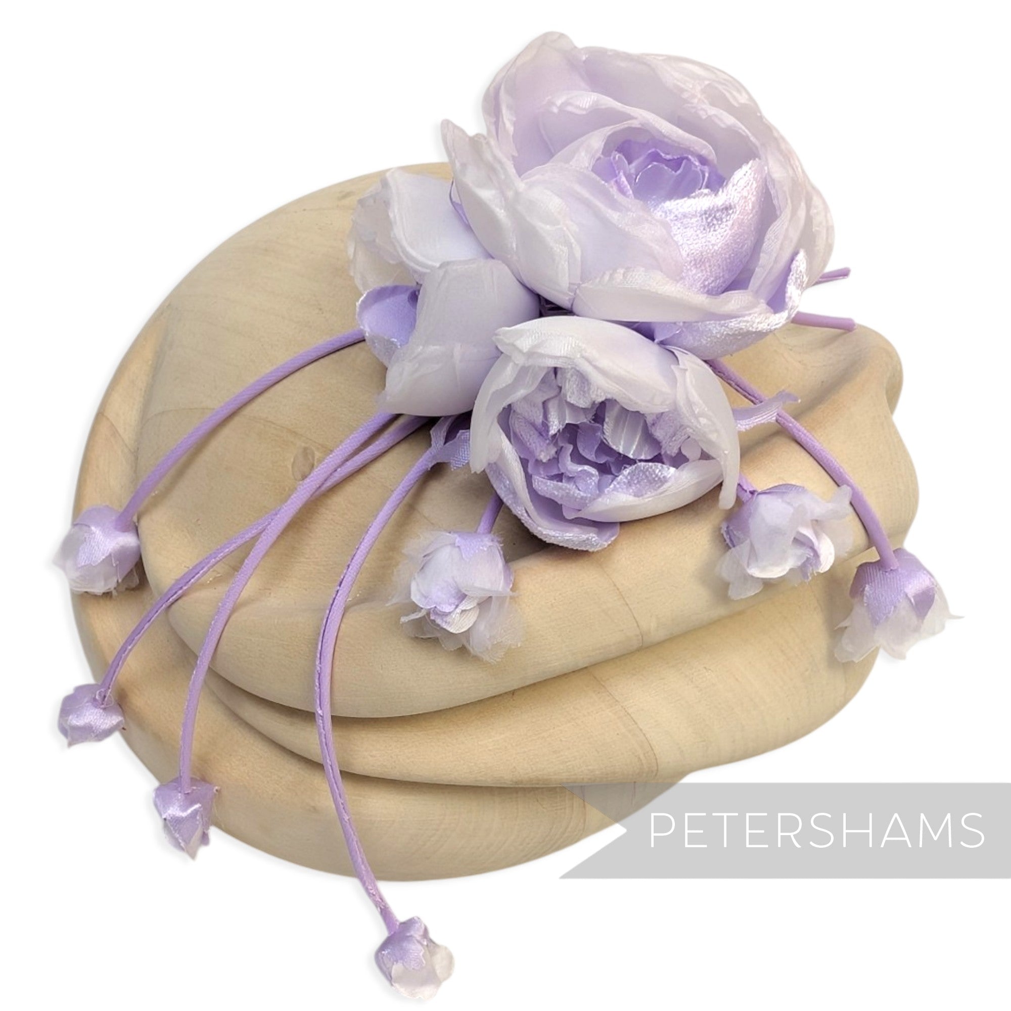 'Athena' Silk & Velvet Triple Bloom with Mini Dangling Blossoms Millinery Flower