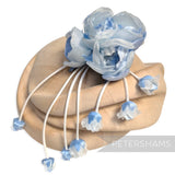 'Athena' Silk & Velvet Triple Bloom with Mini Dangling Blossoms Millinery Flower