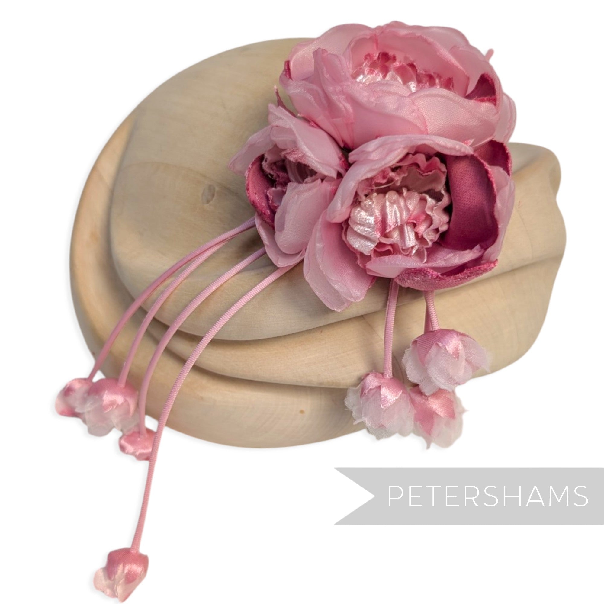 'Athena' Silk & Velvet Triple Bloom with Mini Dangling Blossoms Millinery Flower