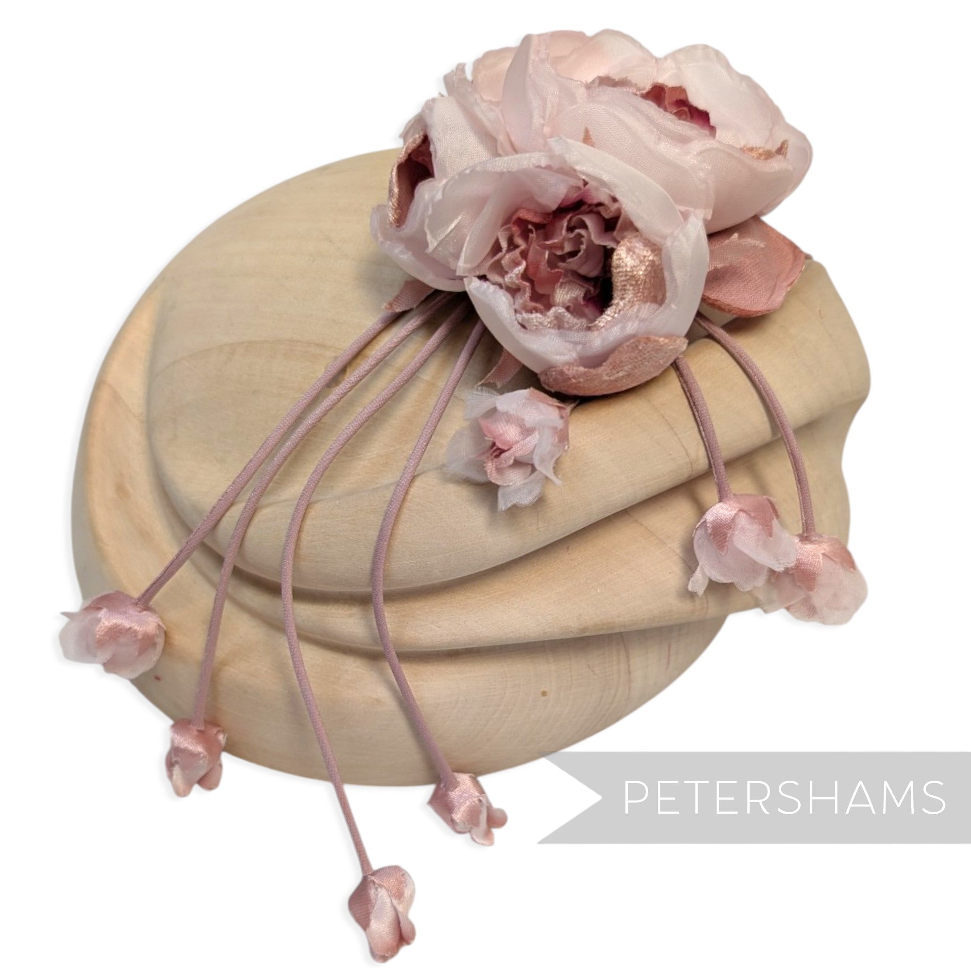 'Athena' Silk & Velvet Triple Bloom with Mini Dangling Blossoms Millinery Flower