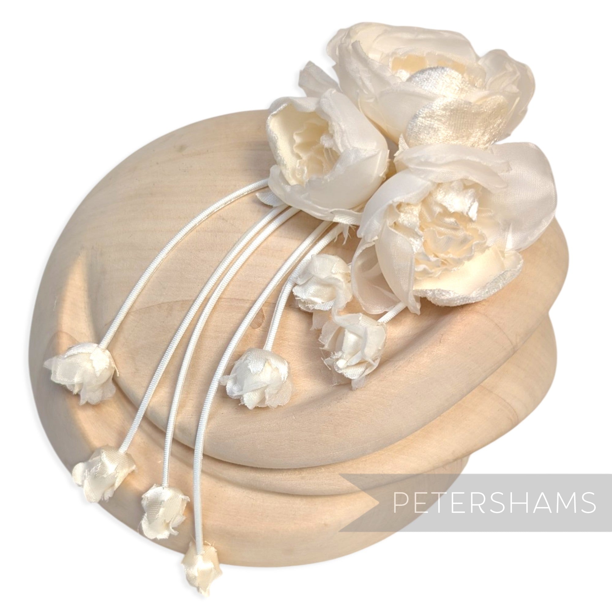 'Athena' Silk & Velvet Triple Bloom with Mini Dangling Blossoms Millinery Flower
