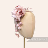 'Athena' Silk & Velvet Triple Bloom with Mini Dangling Blossoms Millinery Flower