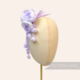 'Athena' Silk & Velvet Triple Bloom with Mini Dangling Blossoms Millinery Flower