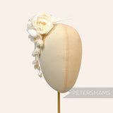 'Athena' Silk & Velvet Triple Bloom with Mini Dangling Blossoms Millinery Flower