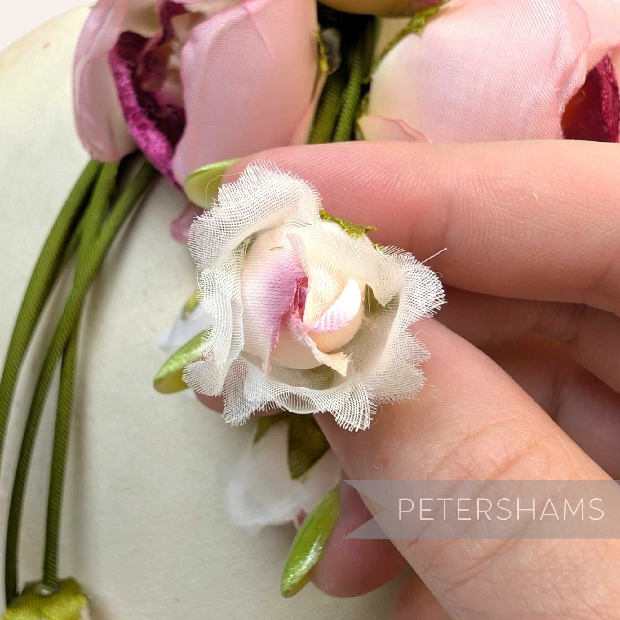 'Athena' Silk & Velvet Triple Bloom with Mini Dangling Blossoms Millinery Flower