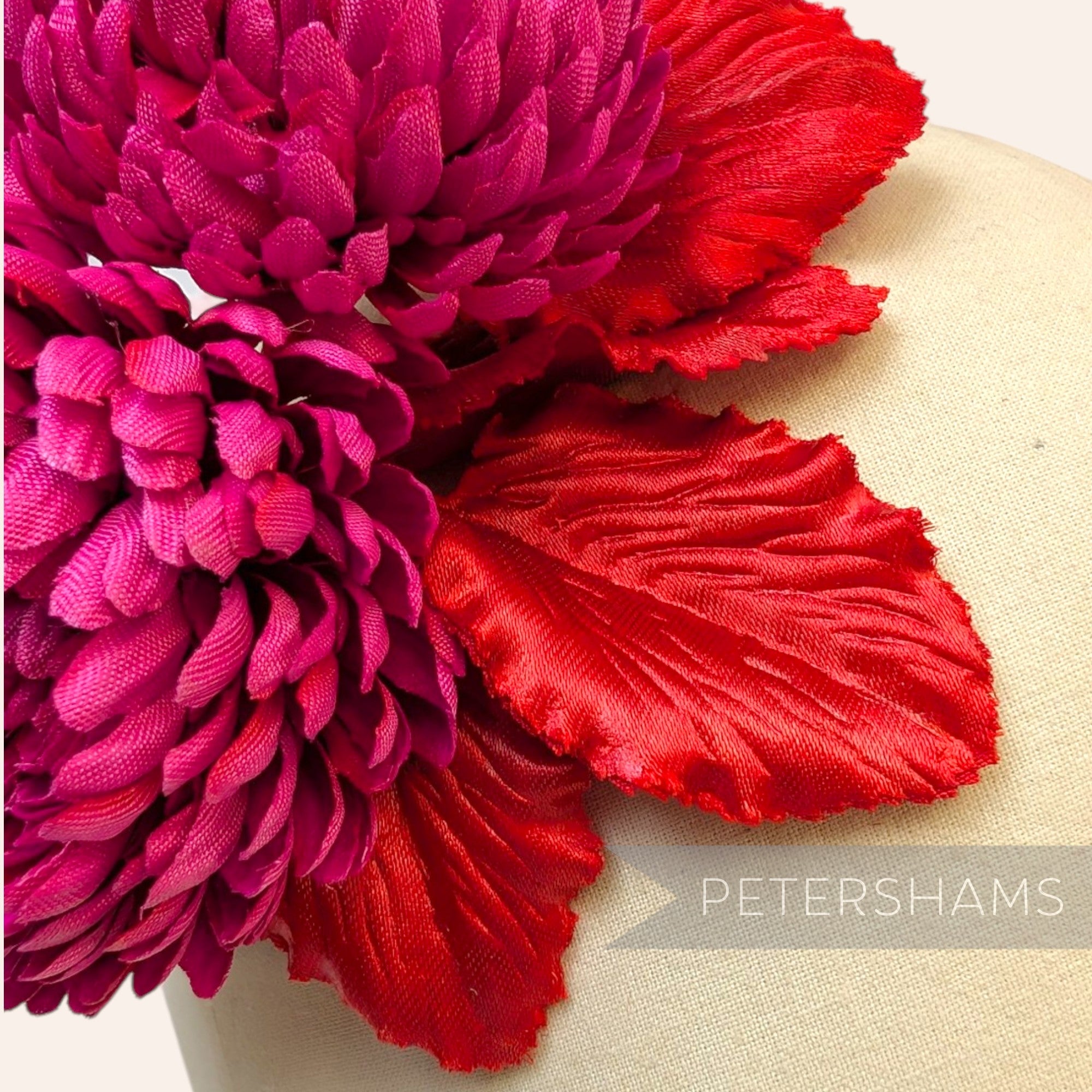 'Chrystal' Silk Pom Pom Mum Chrysanthemum Millinery Flower Mount
