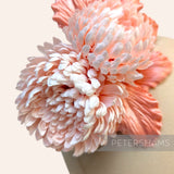 'Chrystal' Silk Pom Pom Mum Chrysanthemum Millinery Flower Mount