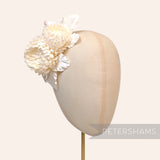 'Chrystal' Silk Pom Pom Mum Chrysanthemum Millinery Flower Mount