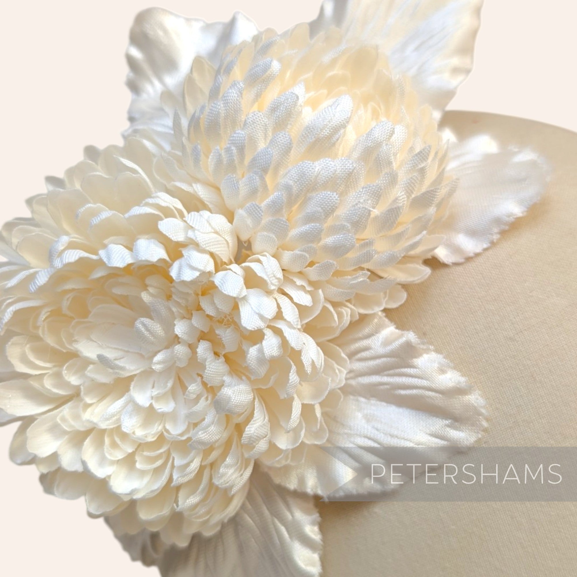 'Chrystal' Silk Pom Pom Mum Chrysanthemum Millinery Flower Mount