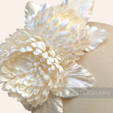 'Chrystal' Silk Pom Pom Mum Chrysanthemum Millinery Flower Mount