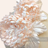 'Chrystal' Silk Pom Pom Mum Chrysanthemum Millinery Flower Mount