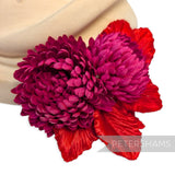 'Chrystal' Silk Pom Pom Mum Chrysanthemum Millinery Flower Mount