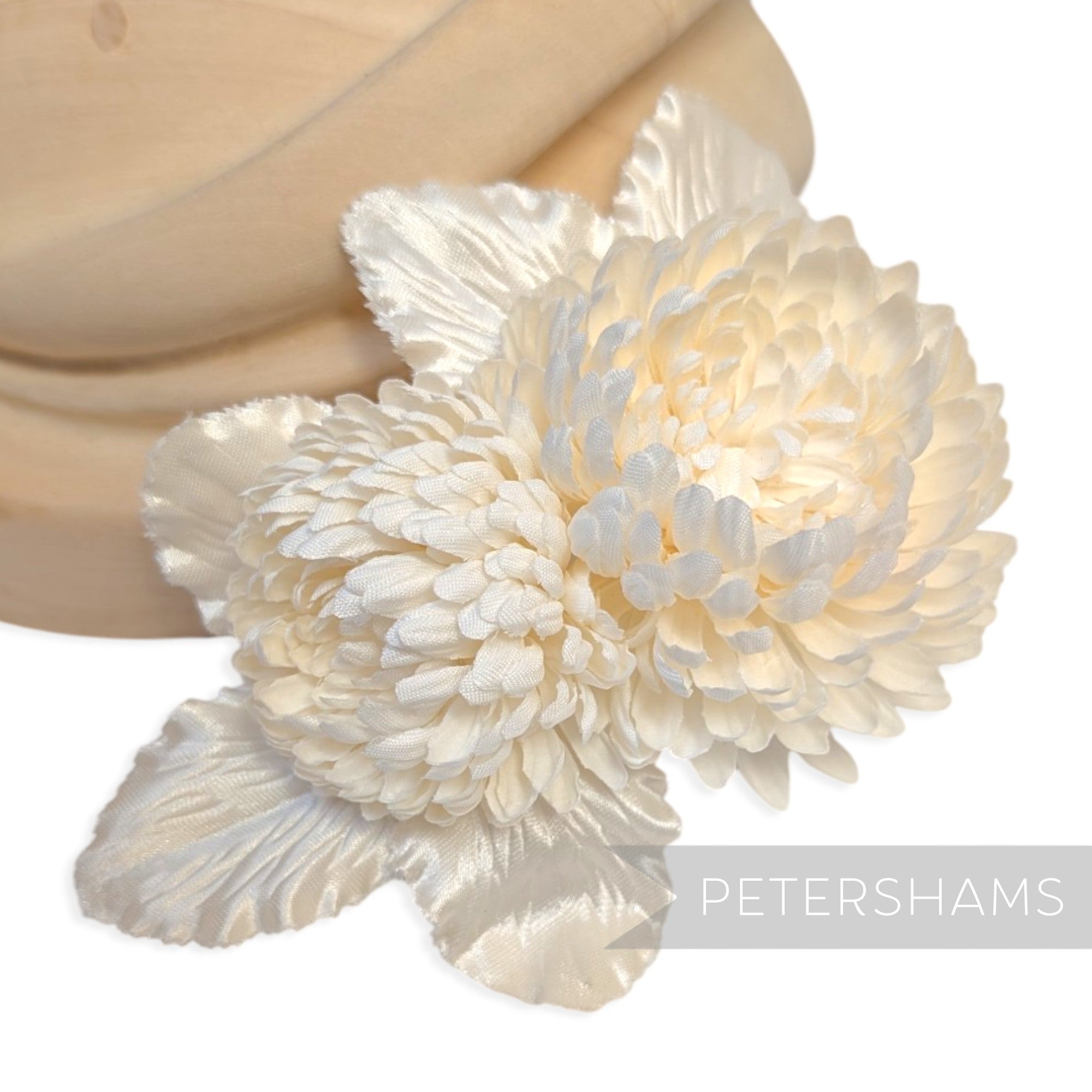 'Chrystal' Silk Pom Pom Mum Chrysanthemum Millinery Flower Mount