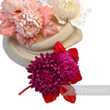 'Chrystal' Silk Pom Pom Mum Chrysanthemum Millinery Flower Mount