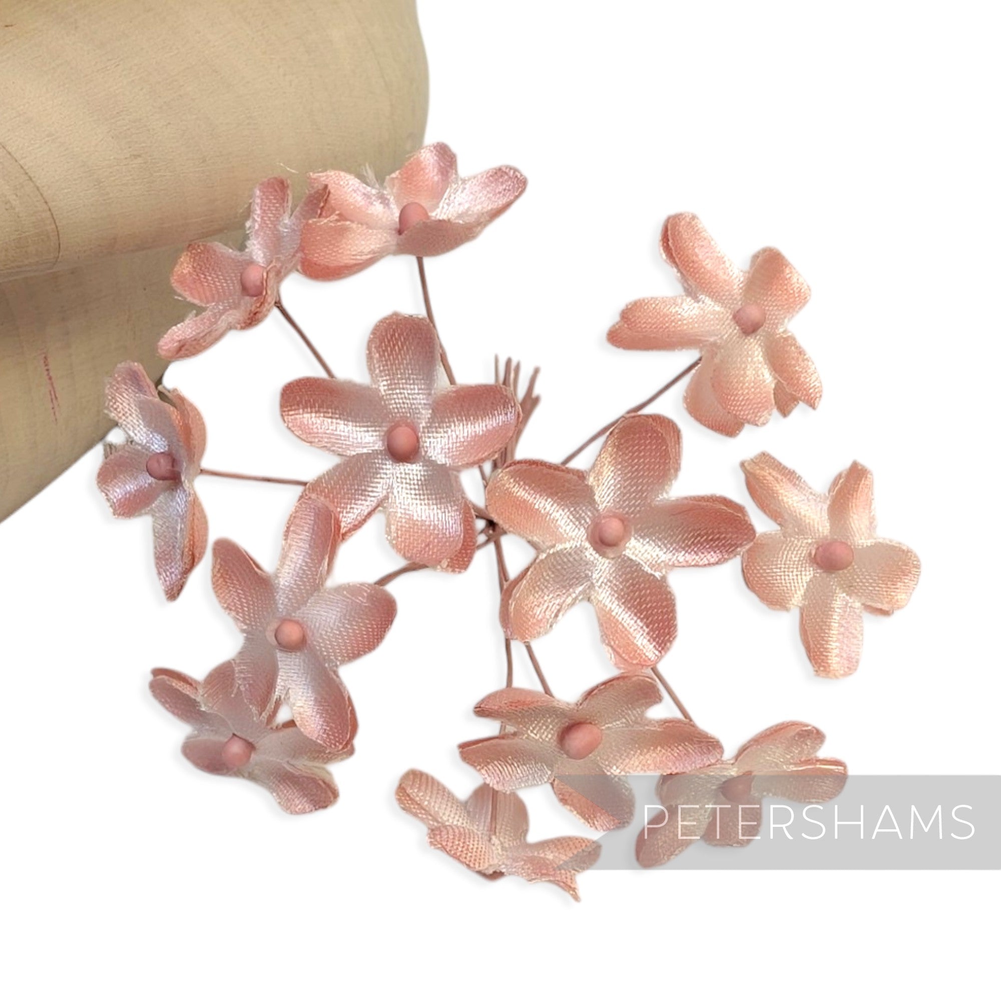 'Emily' 2cm Mini Silk Wired Millinery Flowers - 12 Stems