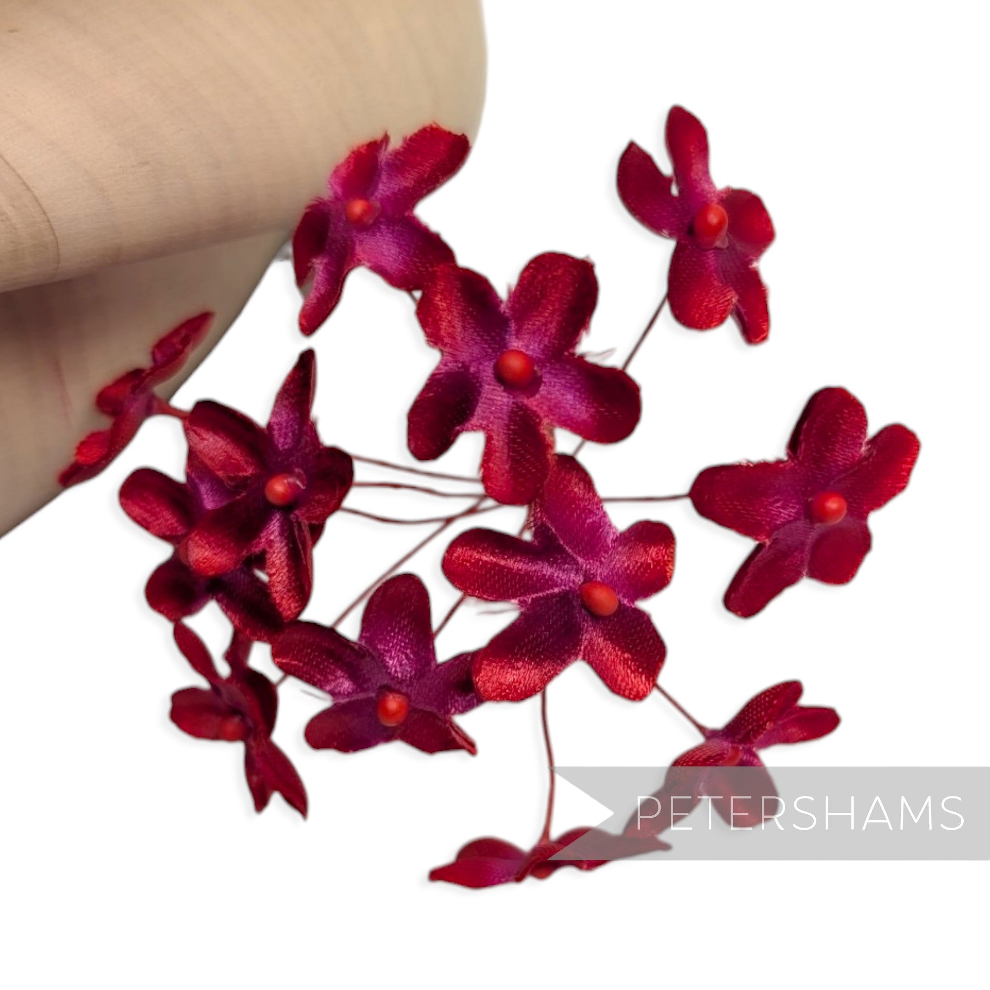 'Emily' 2cm Mini Silk Wired Millinery Flowers - 12 Stems
