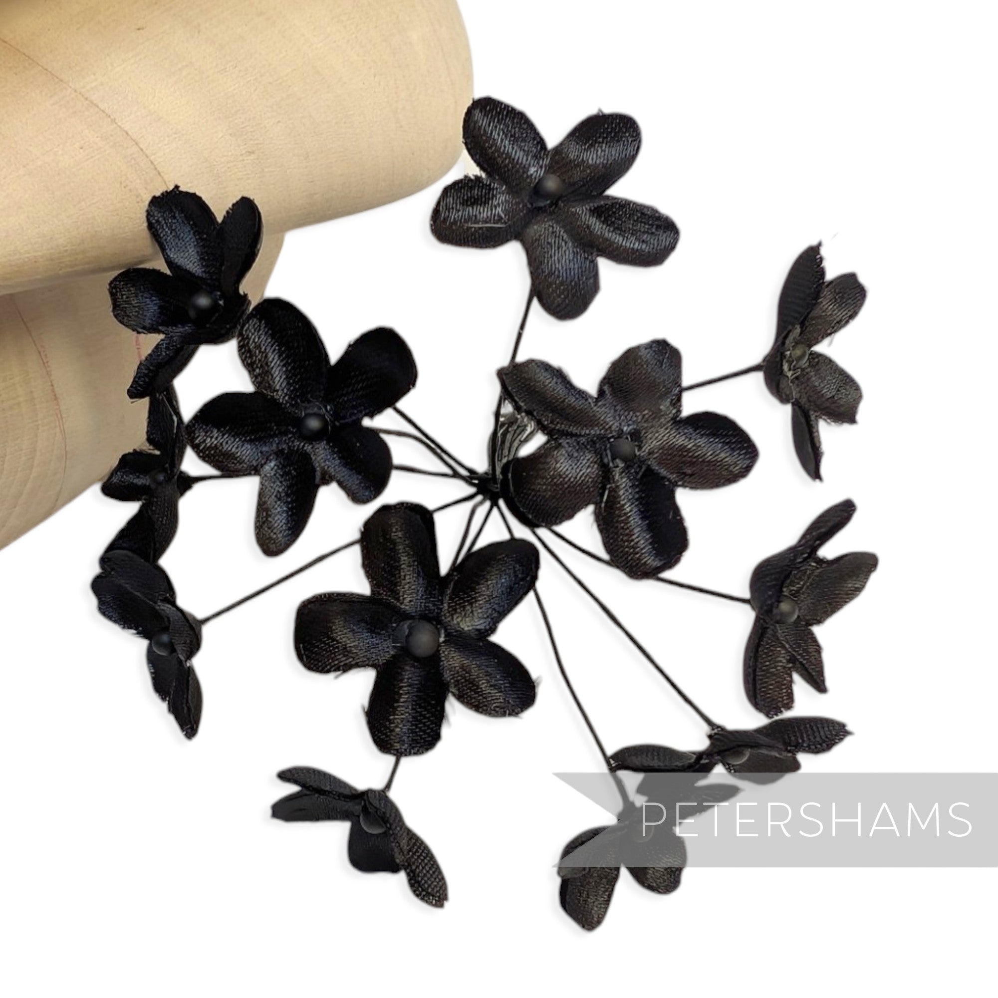 'Emily' 2cm Mini Silk Wired Millinery Flowers - 12 Stems